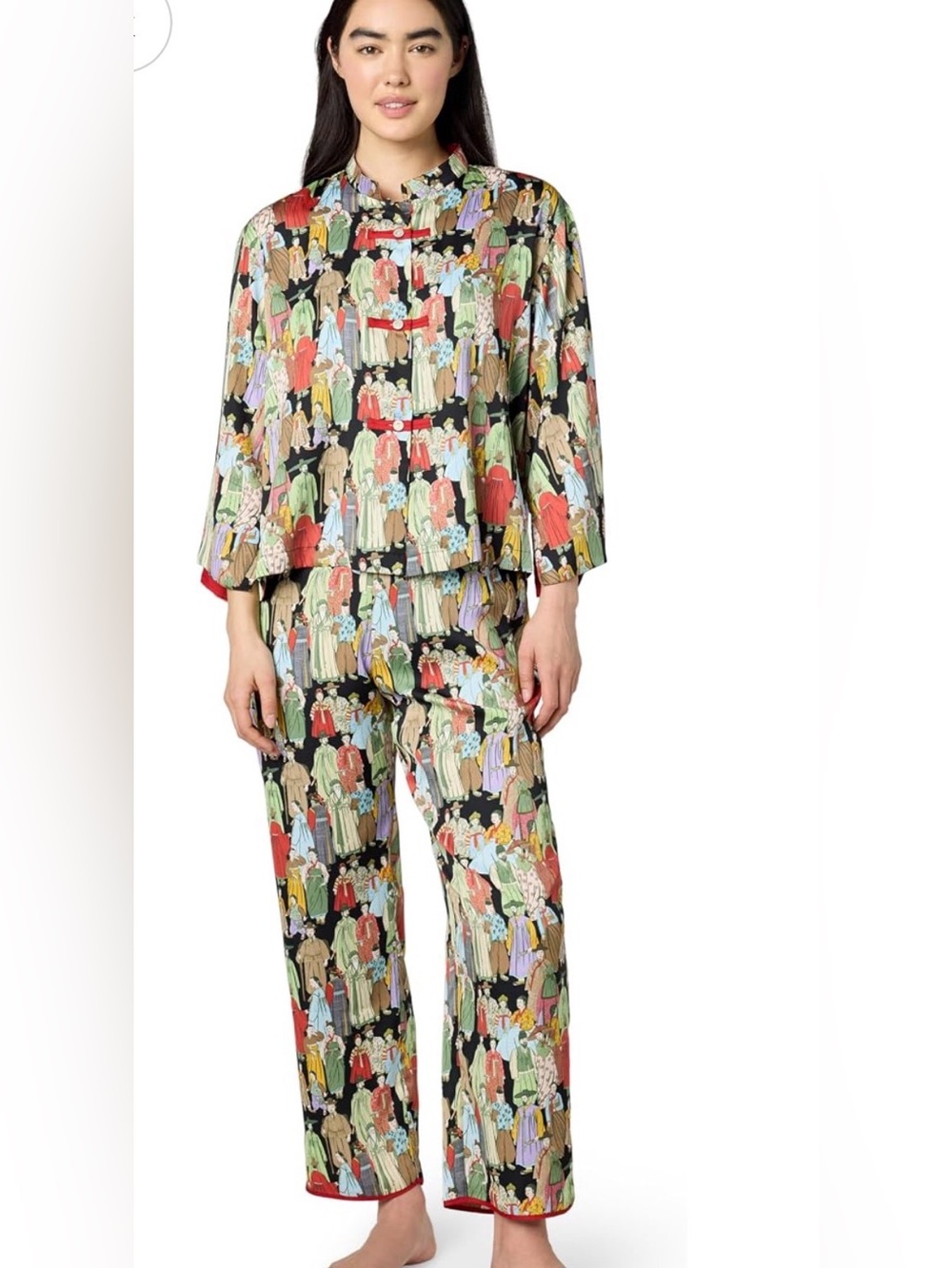 Natori Dynasty Pajama Set satin sz L new without tags